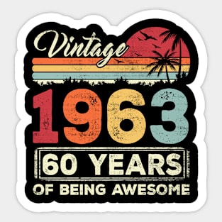 60 Year Old Birthday Vintage 1963 60th Birthday Sticker